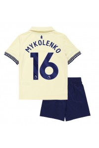 Fotbalové Dres Everton Vitaliy Mykolenko #16 Dětské Venkovní Oblečení 2025-26 Krátký Rukáv (+ trenýrky)